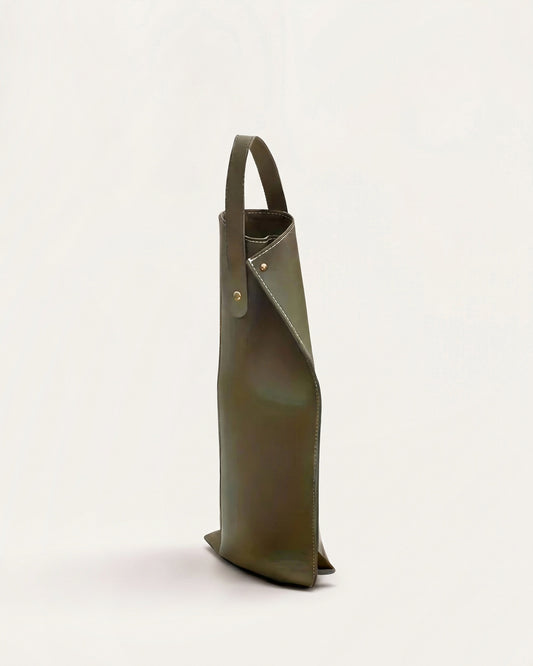 Portabottiglie in similpelle – Verde