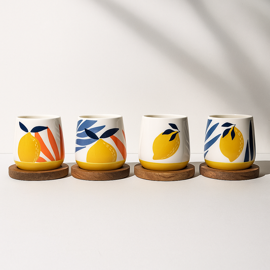 Tazzine con piattino AMALFI (set da 4)
