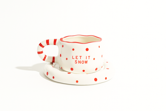 Tazza con piattino LETITSNOW
