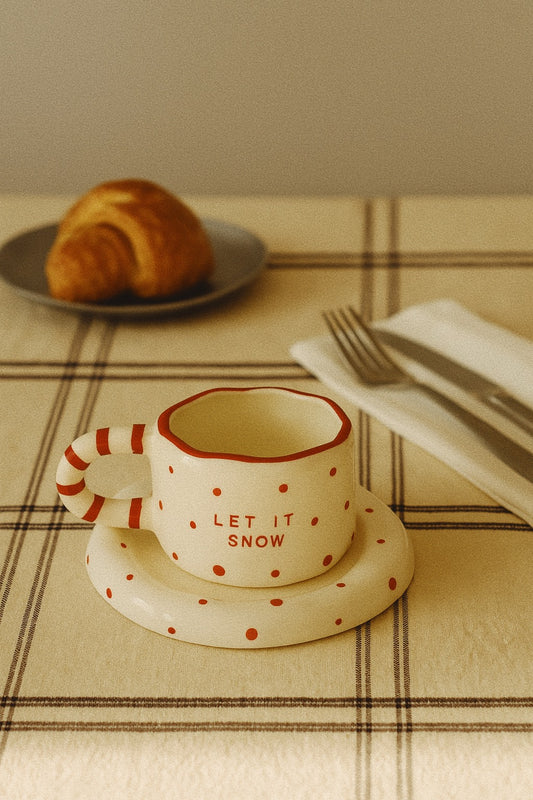 Tazza con piattino LETITSNOW