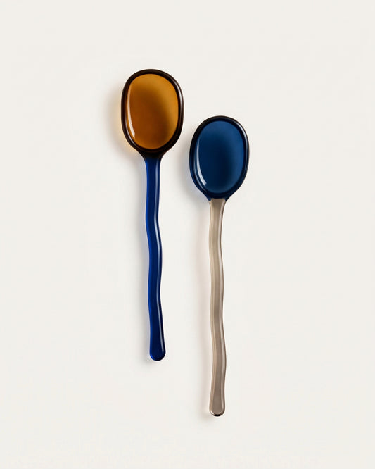 Cucchiaini in vetro (set da 2) – Blu