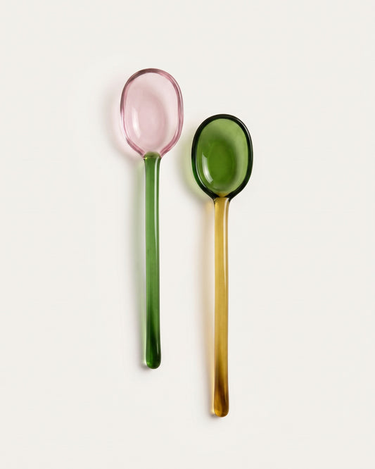Cucchiaini in vetro (set da 2) – Verde