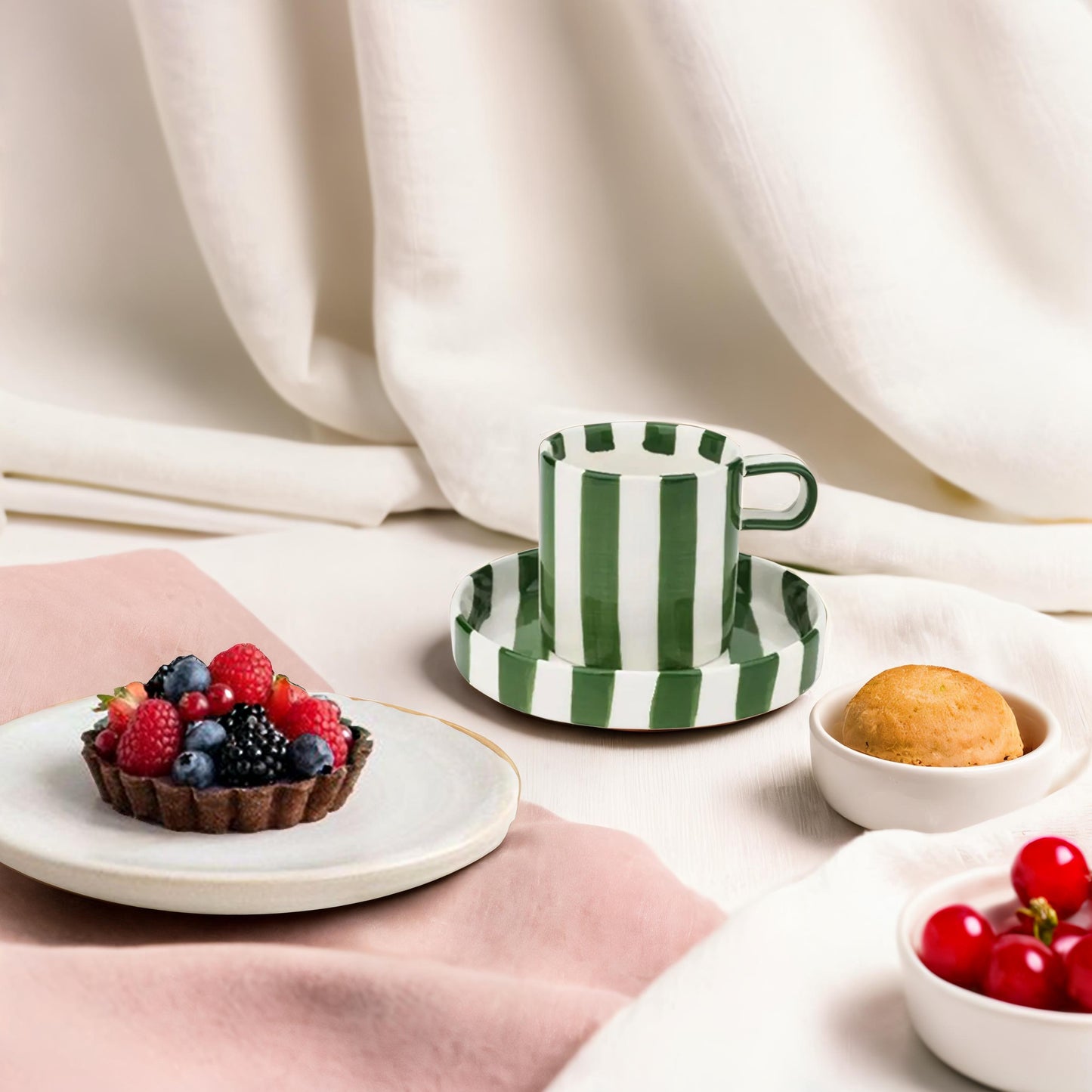 Tazza con piattino STRIPY
