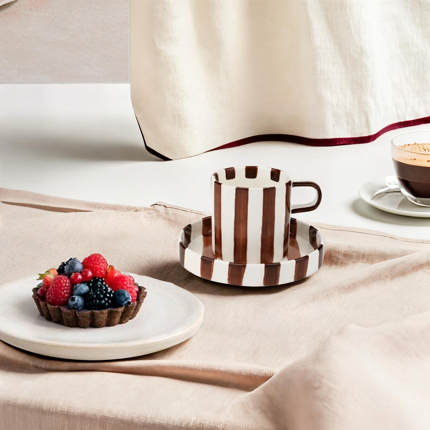 Tazza con piattino STRIPY