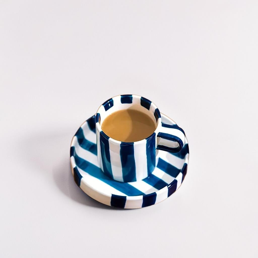 Tazza con piattino STRIPY